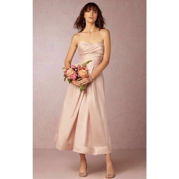 New Monique Lhuillier Salene blush taffeta skirt - Picture 3 of 10